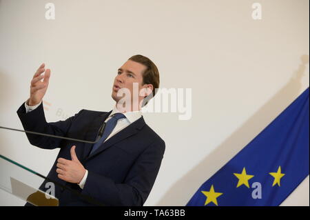 Wien, Österreich. 22. Mai, 2019. Pressemitteilung der österreichische Bundeskanzler Kurz im Bundeskanzleramt Ballhausplatz 2 nach der Einweihung des neuen Minister. Quelle: Franz Perc/Alamy leben Nachrichten Stockfoto