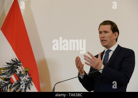 Wien, Österreich. 22. Mai, 2019. Pressemitteilung der österreichische Bundeskanzler Kurz im Bundeskanzleramt Ballhausplatz 2 nach der Einweihung des neuen Minister. Quelle: Franz Perc/Alamy leben Nachrichten Stockfoto