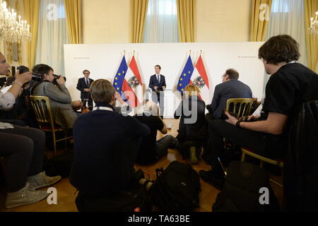 Wien, Österreich. 22. Mai, 2019. Pressemitteilung der österreichische Bundeskanzler Kurz im Bundeskanzleramt Ballhausplatz 2 nach der Einweihung des neuen Minister. Quelle: Franz Perc/Alamy leben Nachrichten Stockfoto