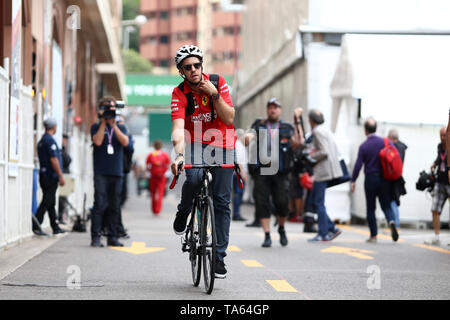 Monte Carlo, Monaco. 22. Mai, 2019. Sebastian Vettel der Scuderia Ferrari in der Koppel während des F1 Grand Prix von Monaco Quelle: Marco Canoniero/Alamy Live News Credit: Marco Canoniero/Alamy leben Nachrichten Stockfoto