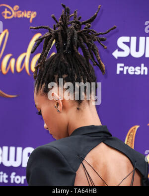 Hollywood, Vereinigte Staaten. 21 Mai, 2019. HOLLYWOOD, LOS ANGELES, Kalifornien, USA - 21. Mai: Sänger Willow Smith kommt bei der Weltpremiere von Disneys "Aladdin" am El Capitan Theatre am 21. Mai 2019 in Hollywood, Los Angeles, Kalifornien, USA. (Foto von Xavier Collin/Image Press Agency) Quelle: Bild Presse Agentur/Alamy leben Nachrichten Stockfoto