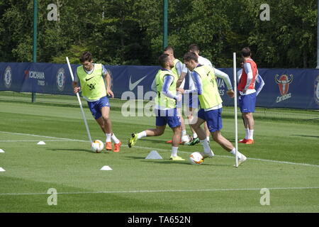 Cobham, Surrey, Großbritannien. 22. Mai, 2019. Chelsea Football Club Spieler vor dem Europa League am 29 Mai, 2019 in Baku, Aserbaidschan Hier: Credit: Motofoto/Alamy leben Nachrichten Stockfoto