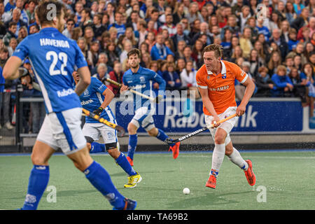 UTRECHT, 22-05-2019, Hoofdklasse Hockey Heren Seizoen 2018-2019. Veranstaltungsort: SV Kampong. Floris Wortelboer während des Spiels SV Kampong vs HC Bloemendaal. Stockfoto