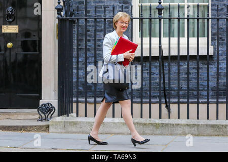 London, UK, UK. 22. Mai, 2019. Andrea Leadsom gesehen in der Downing Street. Andrea Leadsom hat als der Führer des Unterhauses zurückgetreten, sagen, dass Sie nicht der Theresa May Brexit Bill unterstützen. Credit: Dinendra Haria/SOPA Images/ZUMA Draht/Alamy leben Nachrichten Stockfoto