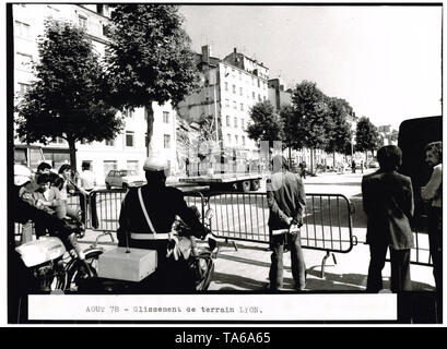 Appartement Zusammenbruch des Gebäudes durch eine brutale Erdrutsch, Lyon, Frankreich Stockfoto