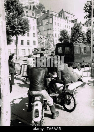 Appartement Zusammenbruch des Gebäudes durch eine brutale Erdrutsch, Lyon, Frankreich Stockfoto