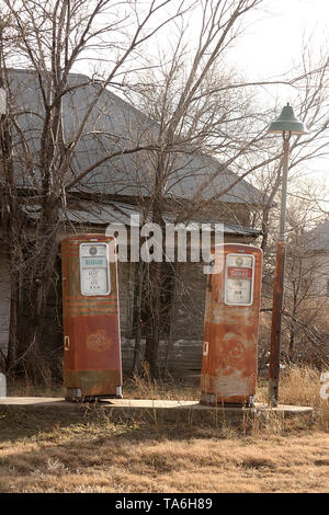 Alte verlassene Tankstelle in Oklahoma, USA Stockfoto