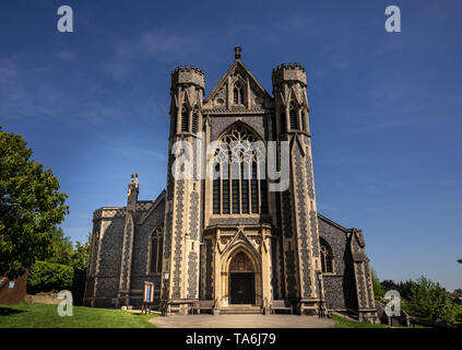 Wimbledon, London: 14. Mai 2019: Die Herz-jesu-Kirche, in Wimbledon, eine Römisch-katholische Pfarrei in der Erzdiözese von Southwark Stockfoto