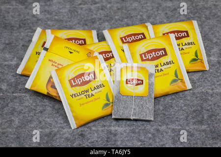 Chiangmai, Thailand - 22. Mai 2019: Produkt Schuß von Lipton Tee. Stockfoto