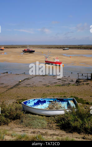 Boote bei Wells-next-the-Sea, Norfolk, England Stockfoto