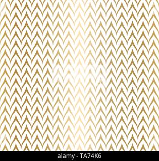 Schicke einfach eine nahtlose Zig Zag golden geometrische Muster auf weißem Hintergrund, Vector Illustration. Geschenkpapier zickzack Grafik drucken. Wiederholen Zeile Stock Vektor