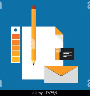 Grafik Design Vector Icons - Papier Bleistift Stock Vektor