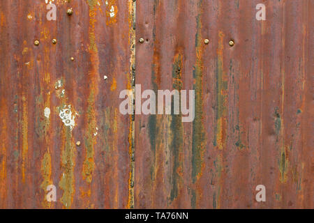 Alten rostigen Blech Abstrakt Hintergrund Textur. Stockfoto