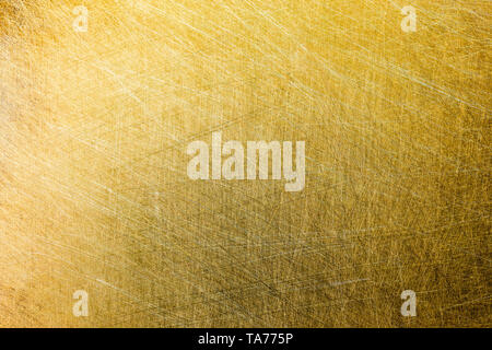 Flache matt Messing gebürstet Textur mit zufälligen Muster und leichte Steigung Stockfoto
