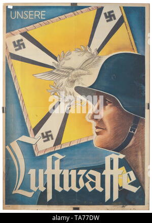 Ein Plakat werbung "Unsere Luftwaffe" (Tr. "Unsere Luftwaffe") unterzeichnet "Koll" Historische, historische, Luftwaffe, Zweig, Zweige, bewaffneten Service, Streitkräfte, Militaria, Militär, Luftwaffe, Objekt, Objekte, Stills, Clipping, Clippings, Ausschneiden, Ausschneiden, Ausschnitten, 20. Jahrhundert, Editorial-Use - Nur Stockfoto