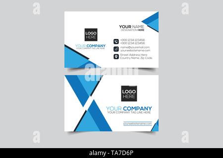 Dreieck modernen Business Card Design Cyan Farbe Stock Vektor