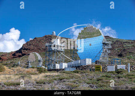 Astronomie Teleskope auf Roque de Los Muchachos, La Palma, Kanarische Inseln, Spanien Stockfoto
