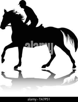 Hochwertige Silhouette der junge Mann reiten-Vektor Stock Vektor