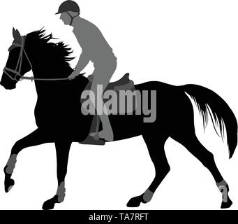 Hochwertige Silhouette der junge Mann reiten-Vektor Stock Vektor