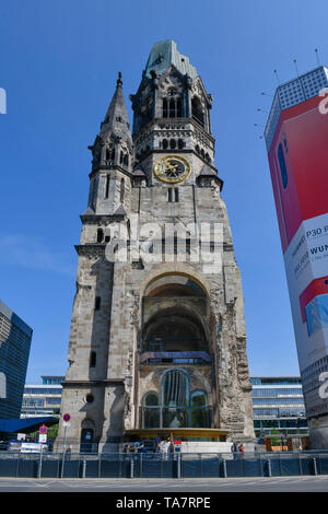 Imperial Wilhelm - Kirche, Ort Breitscheid, Charlottenburg, Berlin, Deutschland, Kaiser-Wilhelm-Gedächtniskirche, Breitscheidplatz, Deutschl Stockfoto