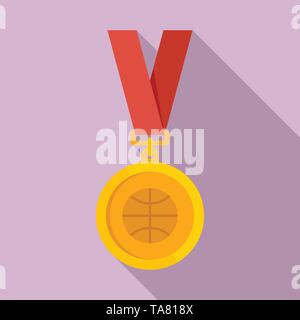 Basketball Goldmedaille Symbol. Flache Abbildung: basketball Goldmedaille vektor Symbol für Web Design Stock Vektor