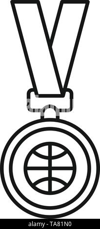 Basketball Goldmedaille Symbol. Umrisse basketball Goldmedaille vektor Symbol für Web Design auf weißem Hintergrund Stock Vektor