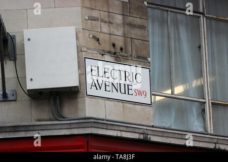 Electric Avenue Straßenschild in Brixton, London Stockfoto