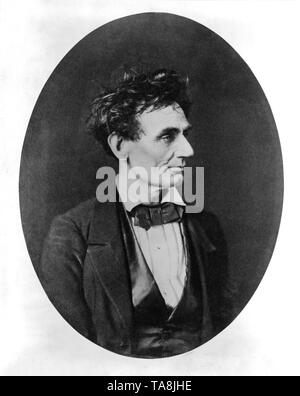 Abraham Lincoln, Kopf und Schultern Portrait, unmittelbar nach der Senat die Nominierung, Chicago, Illinois, USA, Foto: Alexander Hester, 28. Februar 1857 Stockfoto