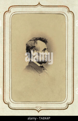 Kopf und Schultern Profil Portrait von Abraham Lincoln, Foto von Anthony Berger, 9. Februar 1864 Stockfoto