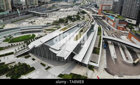 West Kowloon Station exteior, High Speed Rail Hongkong, Shenzhen, Guangzhou, Shenzhen und Hong Kong Express Rail Link Stockfoto