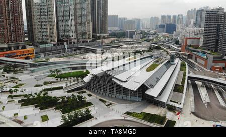 West Kowloon Station exteior, High Speed Rail Hongkong, Shenzhen, Guangzhou, Shenzhen und Hong Kong Express Rail Link Stockfoto