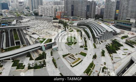 West Kowloon Station exteior, High Speed Rail Hongkong, Shenzhen, Guangzhou, Shenzhen und Hong Kong Express Rail Link Stockfoto