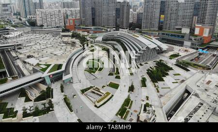 West Kowloon Station exteior, High Speed Rail Hongkong, Shenzhen, Guangzhou, Shenzhen und Hong Kong Express Rail Link Stockfoto