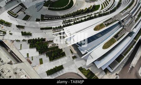 West Kowloon Station exteior, High Speed Rail Hongkong, Shenzhen, Guangzhou, Shenzhen und Hong Kong Express Rail Link Stockfoto