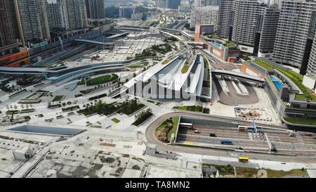 West Kowloon Station exteior, High Speed Rail Hongkong, Shenzhen, Guangzhou, Shenzhen und Hong Kong Express Rail Link Stockfoto