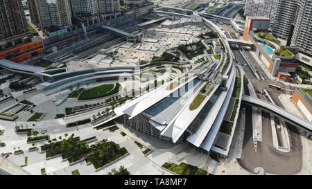 West Kowloon Station exteior, High Speed Rail Hongkong, Shenzhen, Guangzhou, Shenzhen und Hong Kong Express Rail Link Stockfoto