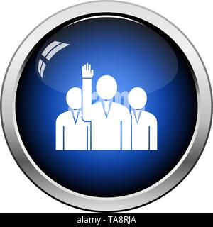 Abstimmung Mann mit Männer hinter Symbol. Glänzendes Design. Vector Illustration. Stock Vektor