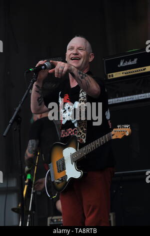 Quebec, Kanada. Kman & die 45 s live auf der Bühne während der Pouzza fest in Montreal durchführen. Stockfoto