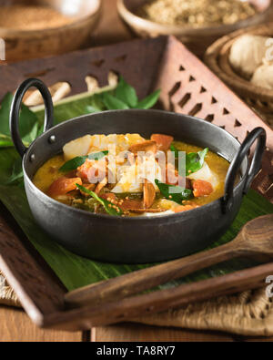 Fisch Mappas. Kerala Coconut Fish Curry. Indien Essen Stockfoto