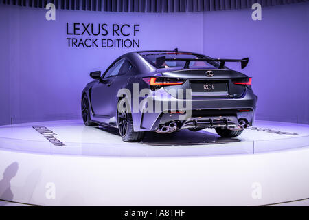 Genf, Schweiz, März 06, 2019 LEXUS RC F Track Edition ENTWICKELT FÜR DIE REINE FREUDE am Genfer Autosalon, produziert von Lexus Stockfoto