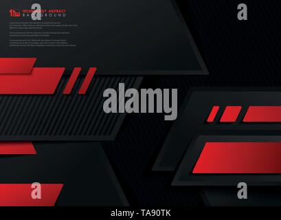 Abstrakt vektor Technologie Farbverlauf rot schwarz geometrische Vorlage Hintergrund. Sie können für Poster, Vorlage, ad, Präsentation verwenden. illustration Vektor Stock Vektor