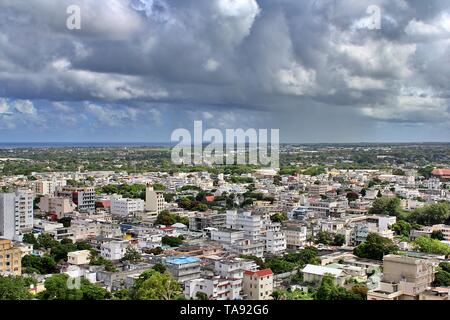 Stadtbild Blick von der Aussichtsplattform im Fort Adelaide, Port Louis, Mauritius Stockfoto