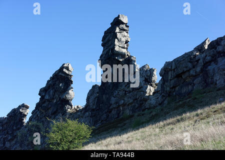 sterben Sie Teufelsmauer Im Harz - der Teufel-Wand in Harz Berge Stockfoto