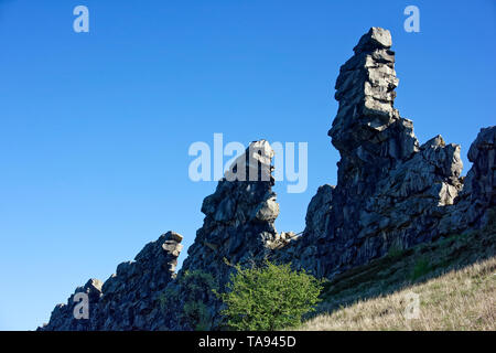 sterben Sie Teufelsmauer Im Harz - der Teufel-Wand in Harz Berge Stockfoto