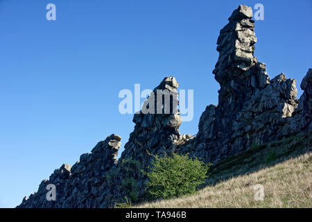 sterben Sie Teufelsmauer Im Harz - der Teufel-Wand in Harz Berge Stockfoto