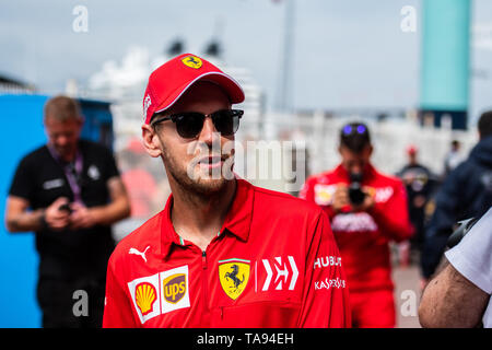 Monte Carlo / Monaco - 22/05/2019 - #5 Sebastian Vettel (GER, Ferrari, SF 90) im Fahrerlager vor dem 2019 GP Monaco Stockfoto