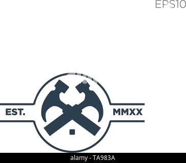 Hammer Logo Design Vector Element isoliert-Vektor Stock Vektor