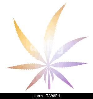 Polygonale Cannabis Leaf Symbol. Medizinisches Marihuana. Stock Vektor