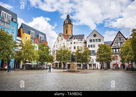 JENA, Deutschland - ca. April 2019: Marktplatz von Jena in Thüringen, Deutschland Stockfoto