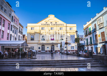 MALAGA, COSTA DEL SOL, SPANIEN - ca. Mai, 2019: Teatro Cervantes Malaga an der Costa del Sol in Andalusien, Spanien Stockfoto